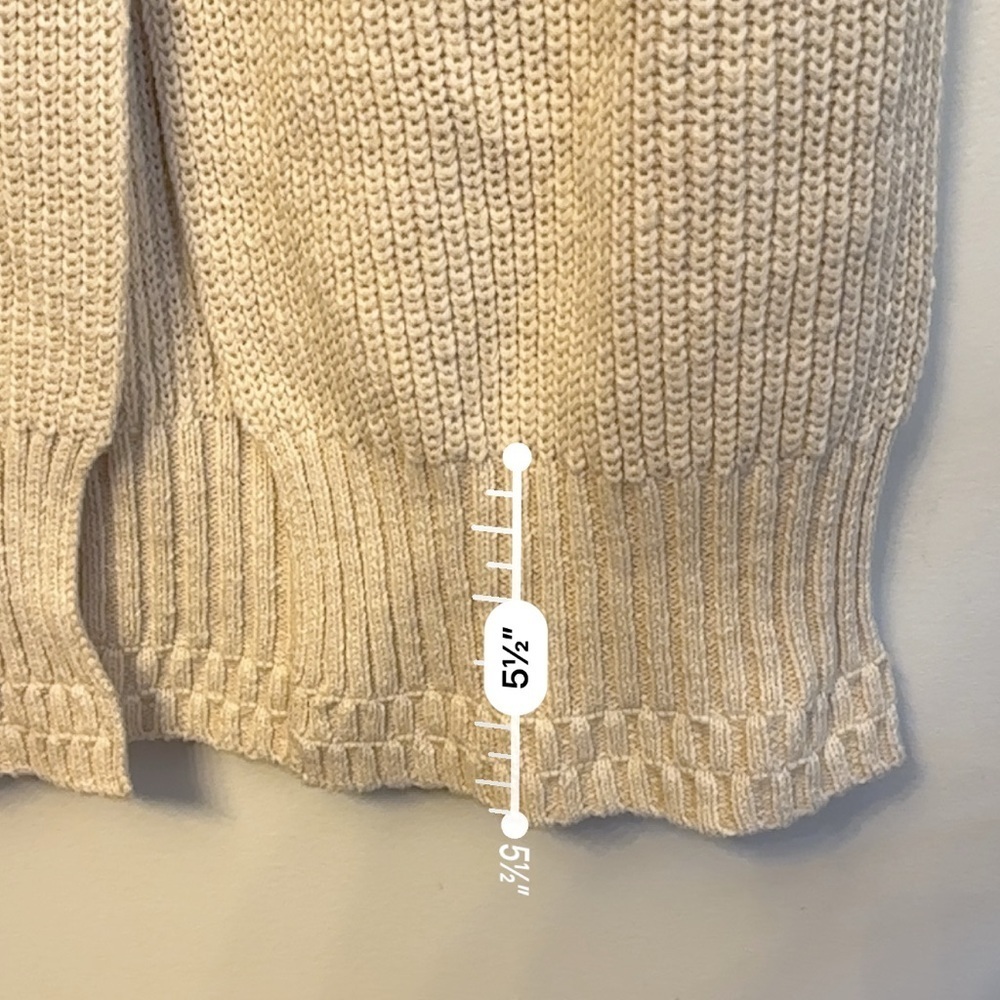 Free People Its Alright Cardi Beige Women Size Medium Chunky Knit Pocket Buttons - Picture 10 of 16